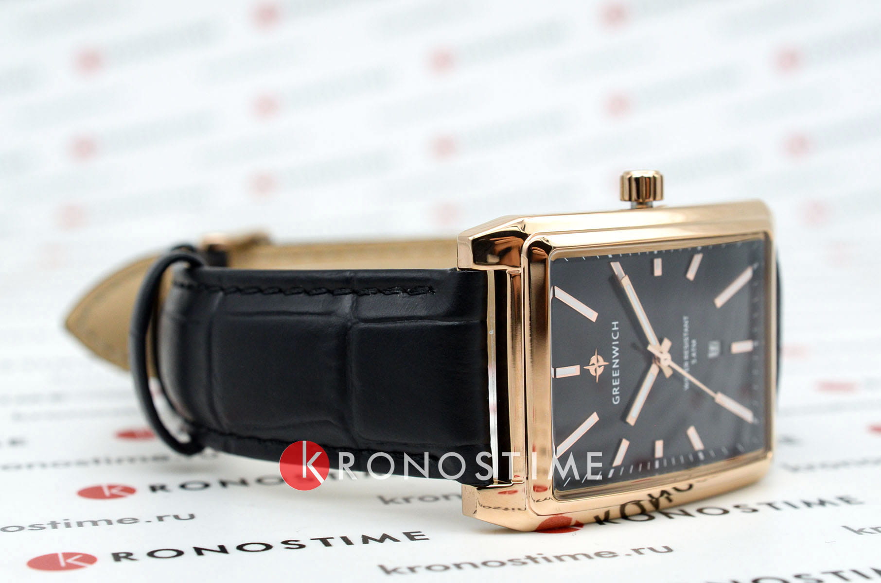 Greenwich Greenwich Galeon GW 571.41.11,  англия мужские часы на браслете кожаный боковой вид